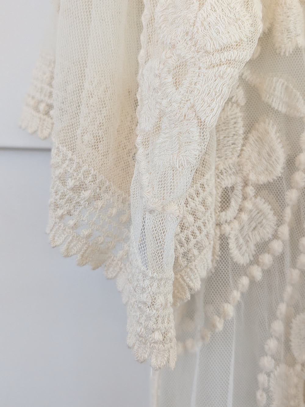 Lace Sheer Cover-Up/Robe in Cream - Picture 2 of 5
